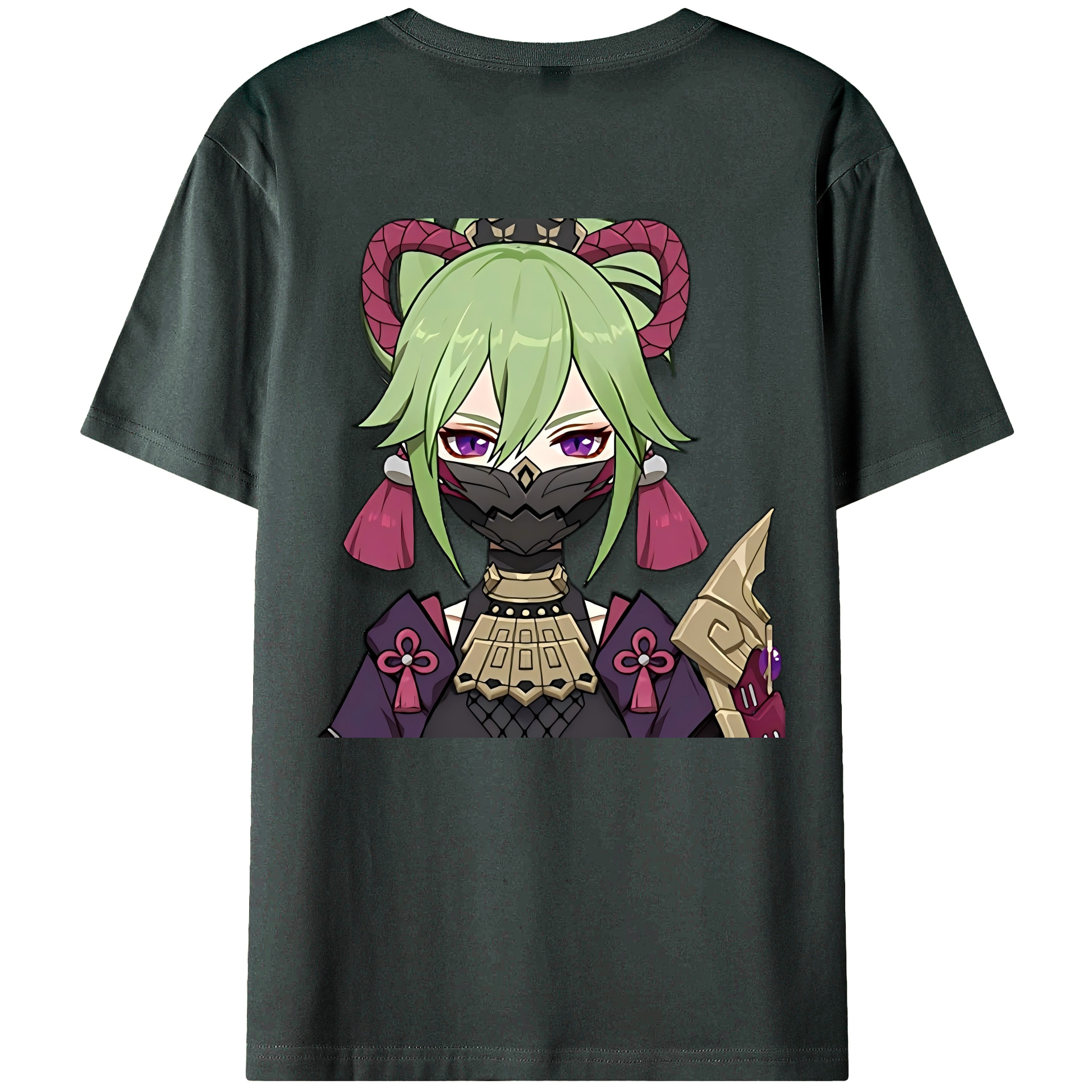 げんし神  久岐忍 くき しのぶ genshin Kuki Shinobu 綿100％ メンズ半袖Tシャツ（バックプリント） 通気性